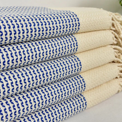 トルコ・キッチンタオル・ペシュテマル/トライアングル・ネイビー