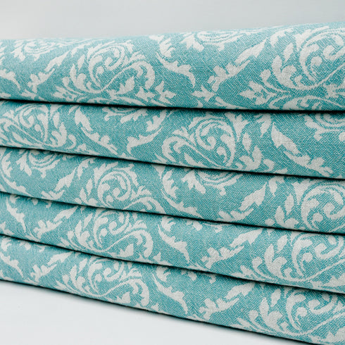 トルコ・フェイスタオル・ボタニカル柄・ミントグリーン