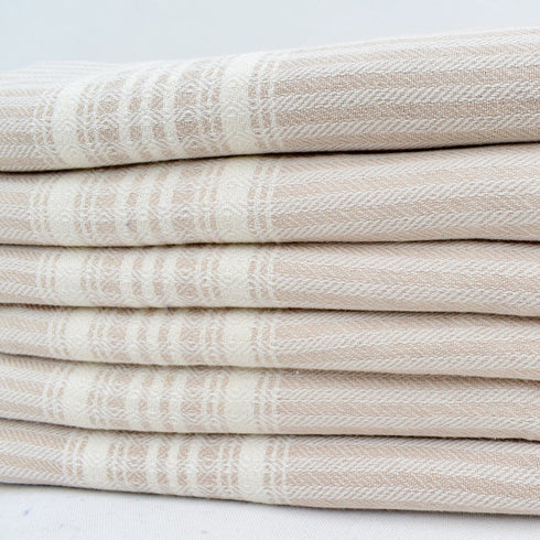 トルコ・キッチンタオル・ペシュテマル/ボーダーベージュ