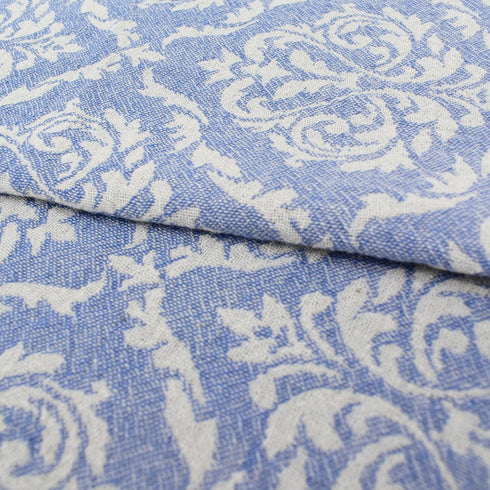 トルコ・フェイスタオル・ボタニカル柄・アッシュブルー