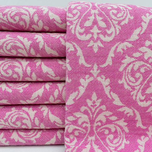 トルコ・タオル・ペシュテマル・ボタニカル柄・ピンク