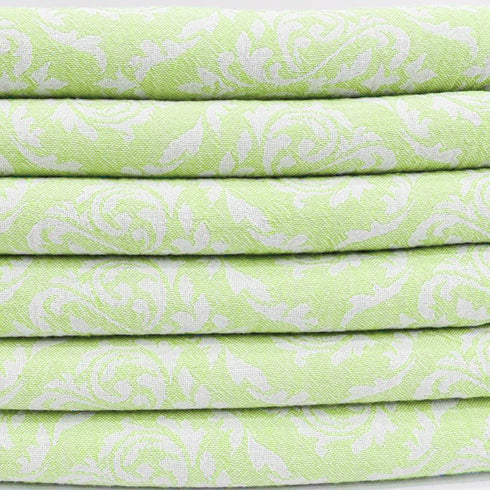 トルコ・フェイスタオル・ボタニカル柄・ピスタチオ