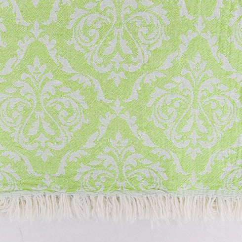 トルコ・フェイスタオル・ボタニカル柄・ピスタチオ