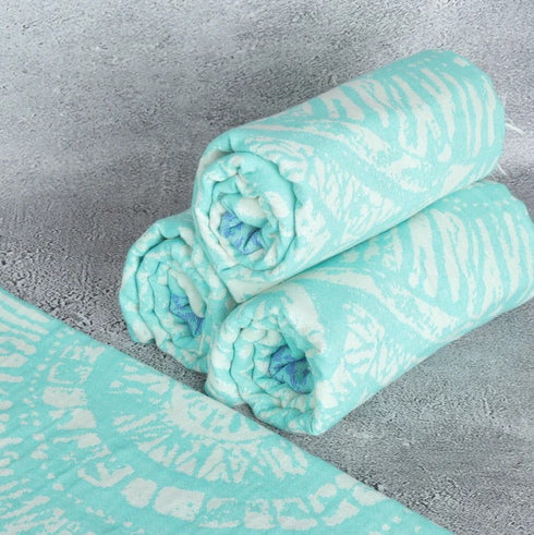 トルコ・バスタオル・ペシュテマル・オリエンタル柄ミントグリーン