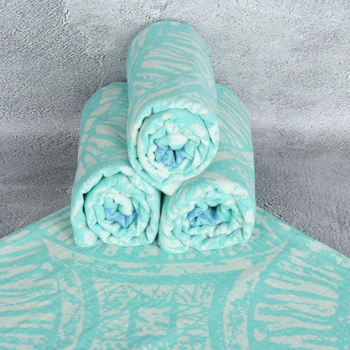 トルコ・バスタオル・ペシュテマル・オリエンタル柄ミントグリーン