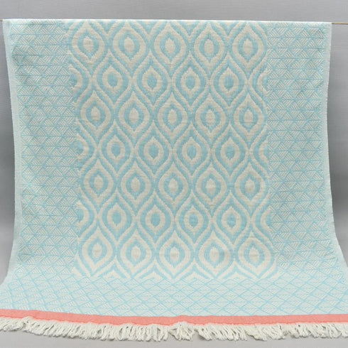 トルコ・バスタオル・ペシュテマル・オリエンタル柄ミントグリーン